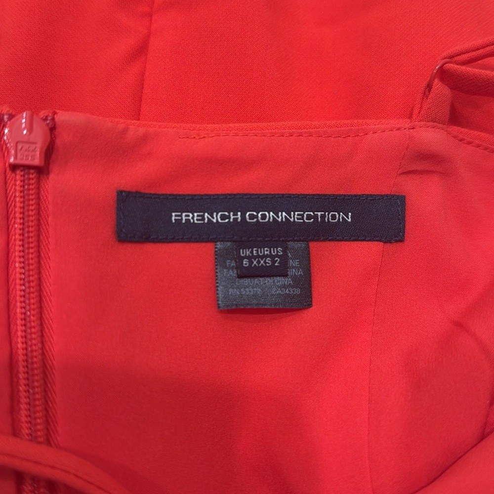 French Connection Red Mini Ruffle Hem Dress - Picture 3 of 6